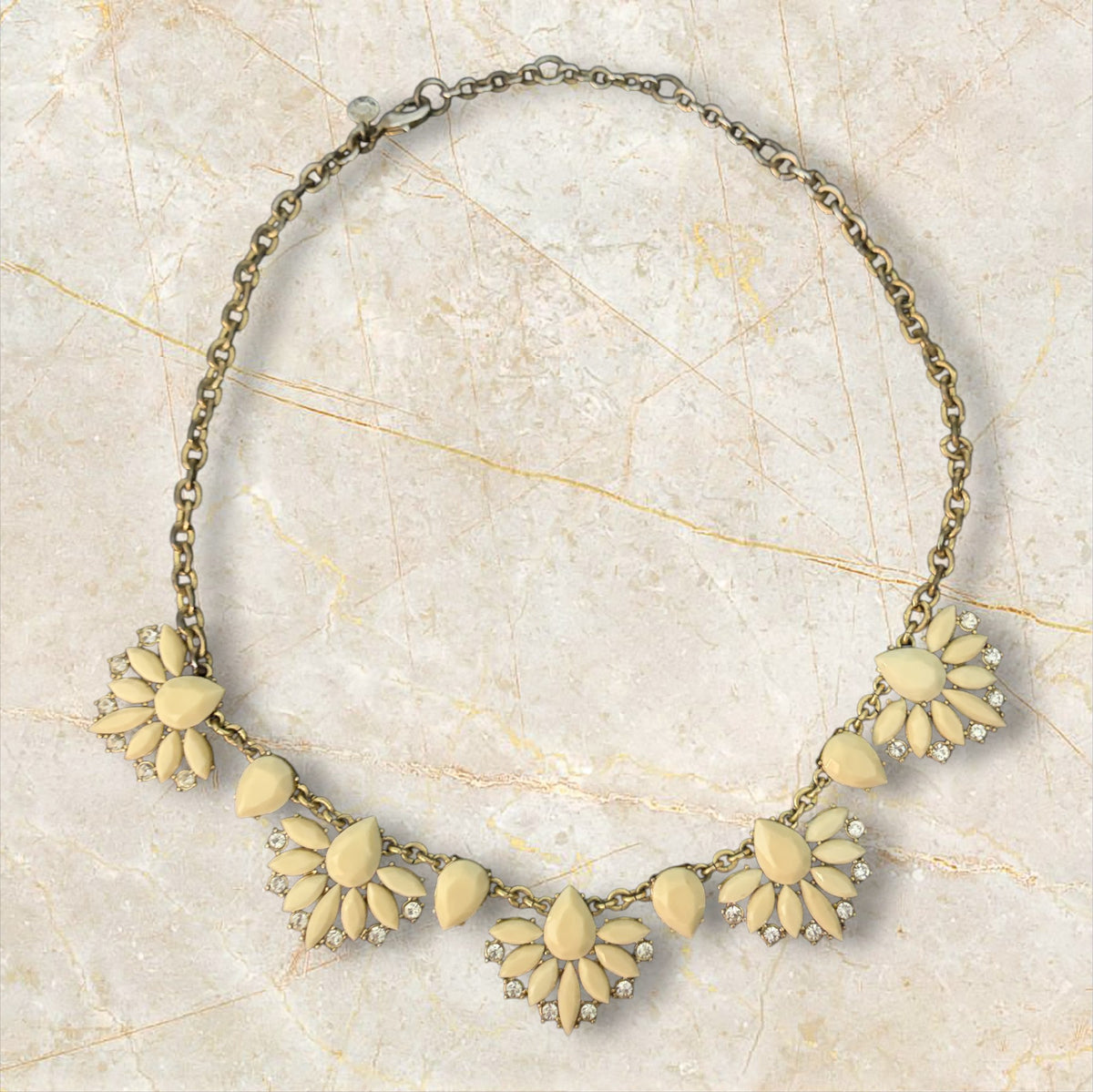 J Crew - Cream Enamel Statement Necklace