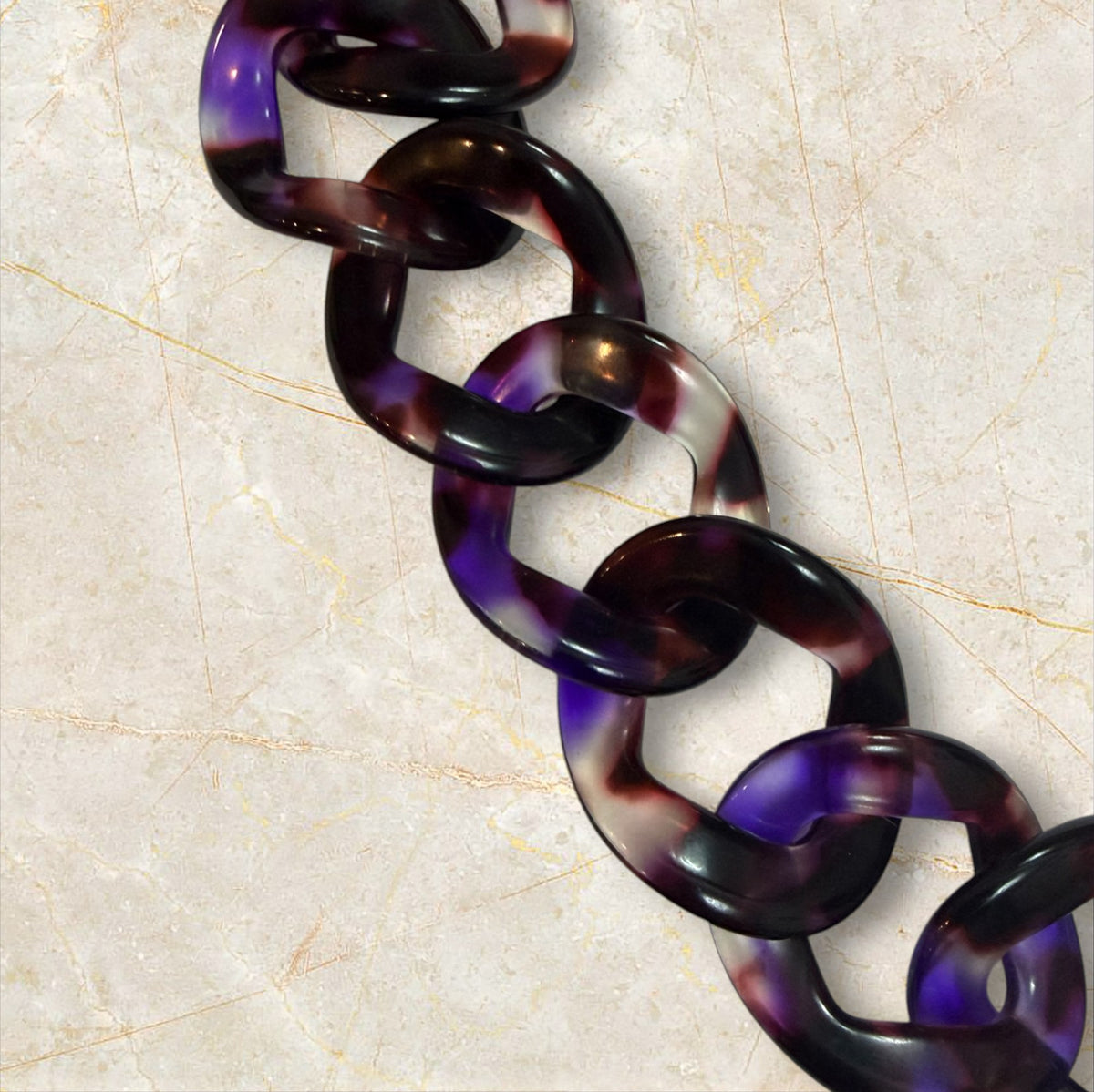 J Crew - Purple Acrylic Chain Necklace